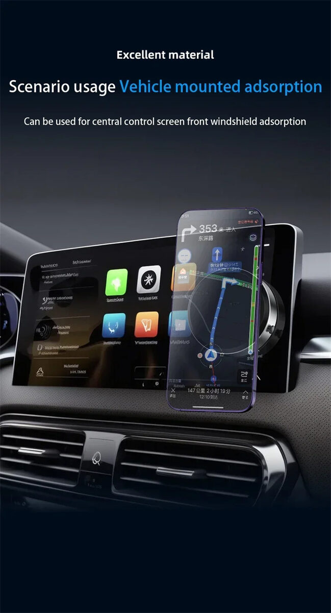 Intelligent Mobile Phone Holder Double-Sided Car Mount Magnetic Universal Adsorption Bracket Vacuum Adsorption Stable For Phone