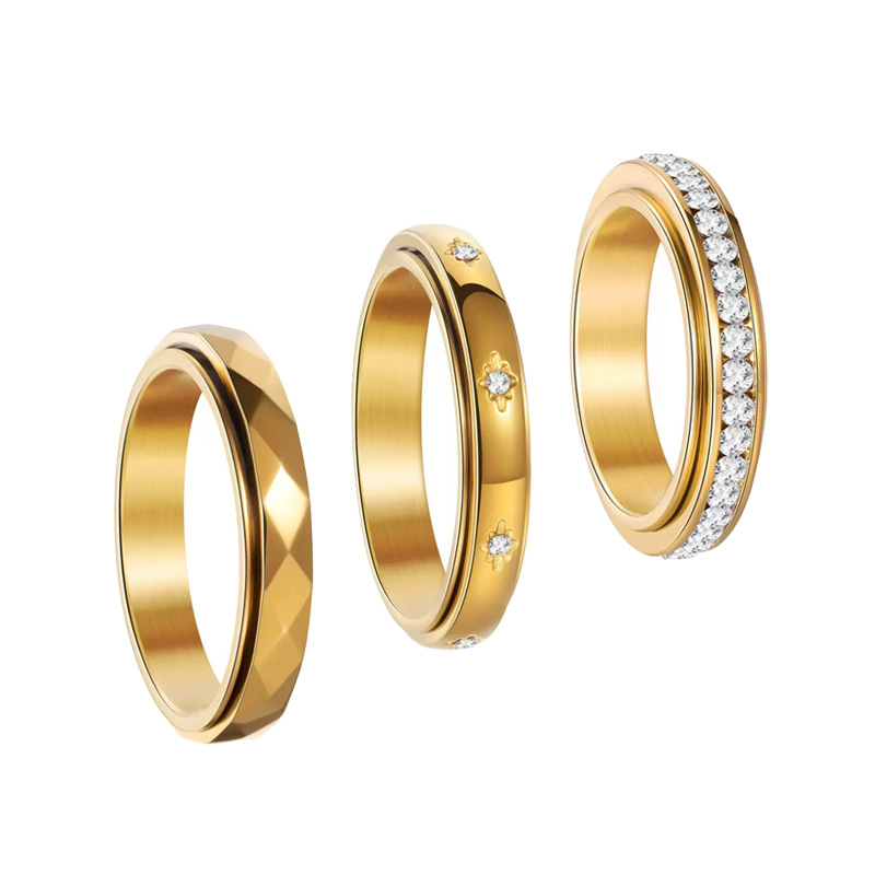 4MM Stainless Steel Geometric Band Ring For Couples